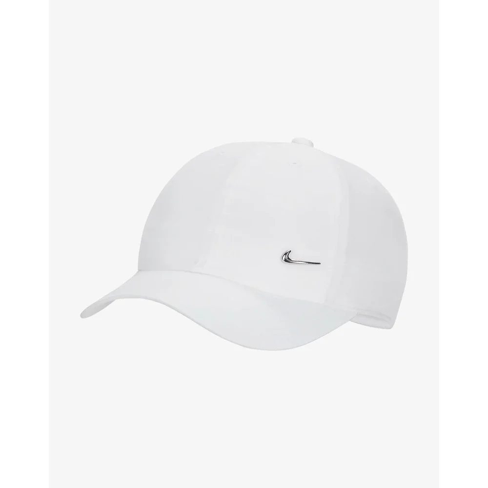 Nike Metal Chrome Swoosh White Baseball Golf Cap Hat Kids Youth One Size - Picture 2 of 7